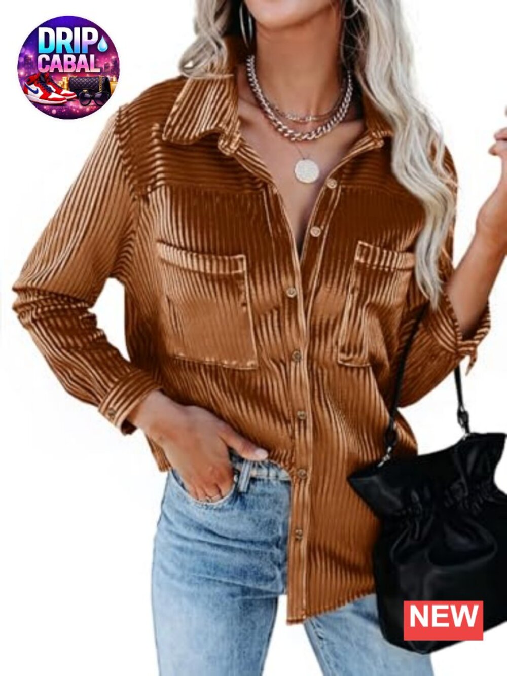 Velvet Button Down Shirt Long Sleeve Boyfriend Oversized Loose Fit Top